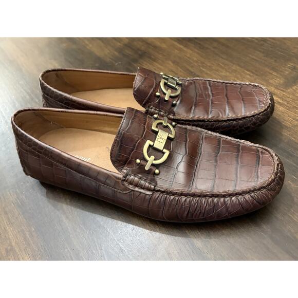 Donald Pliner-Men Dacio 2-Leather Slip-On Loafers-brown Caiman 10 M-VERY NICE main image 7
